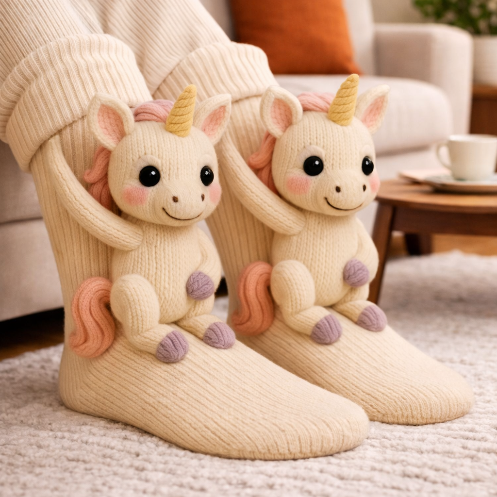 Animal Socks Funny Knit Cozy Winter Crew Socks