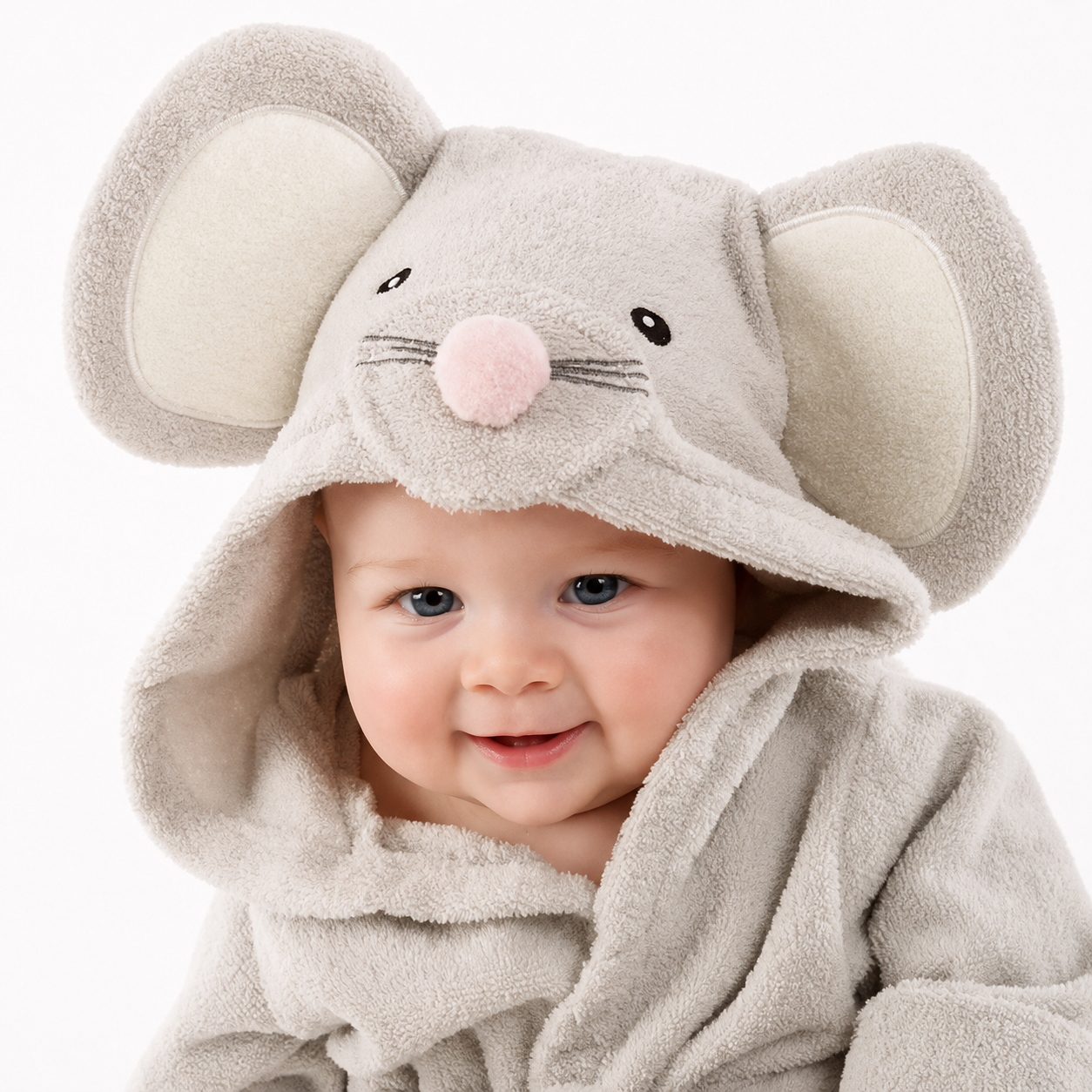 Baby Bathrobe Hooded Cotton Animal Towel Robe