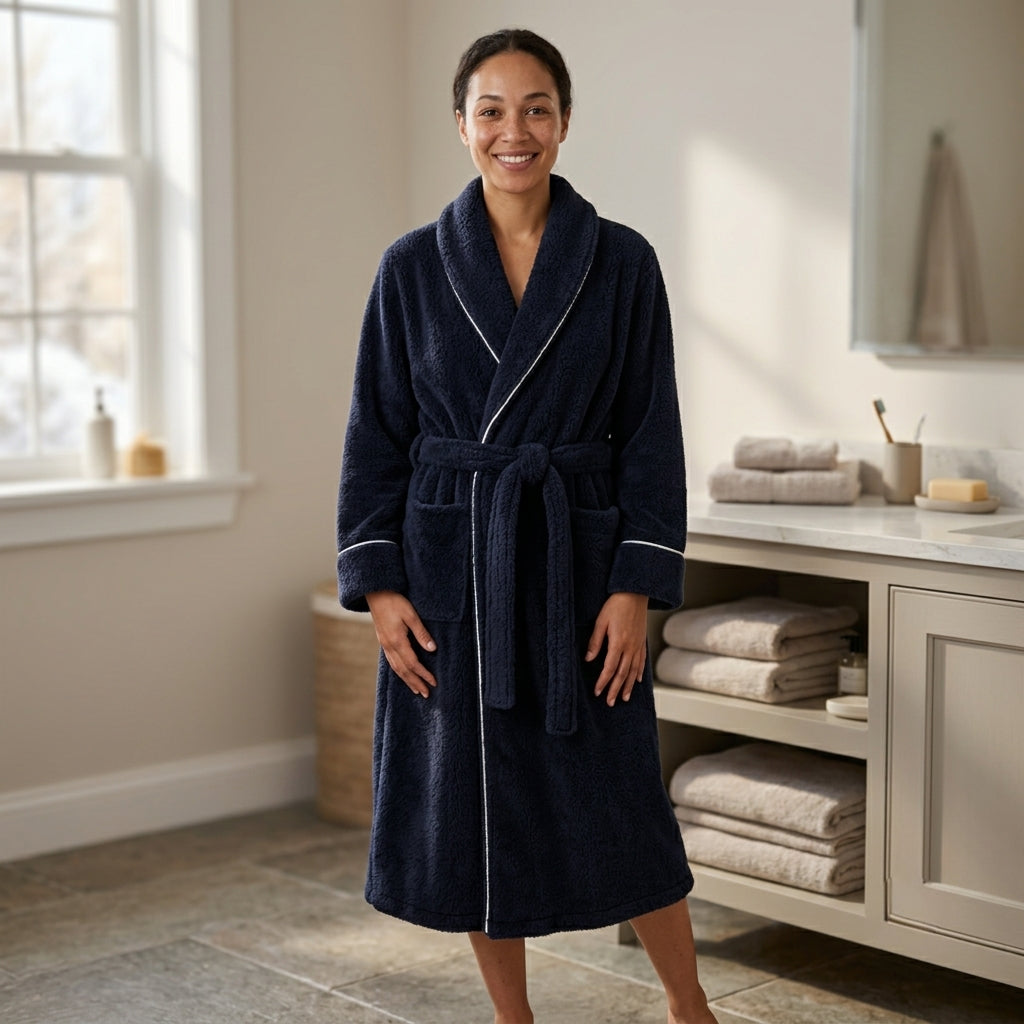 Bathrobe Plush Shawl Collar Winter Robe