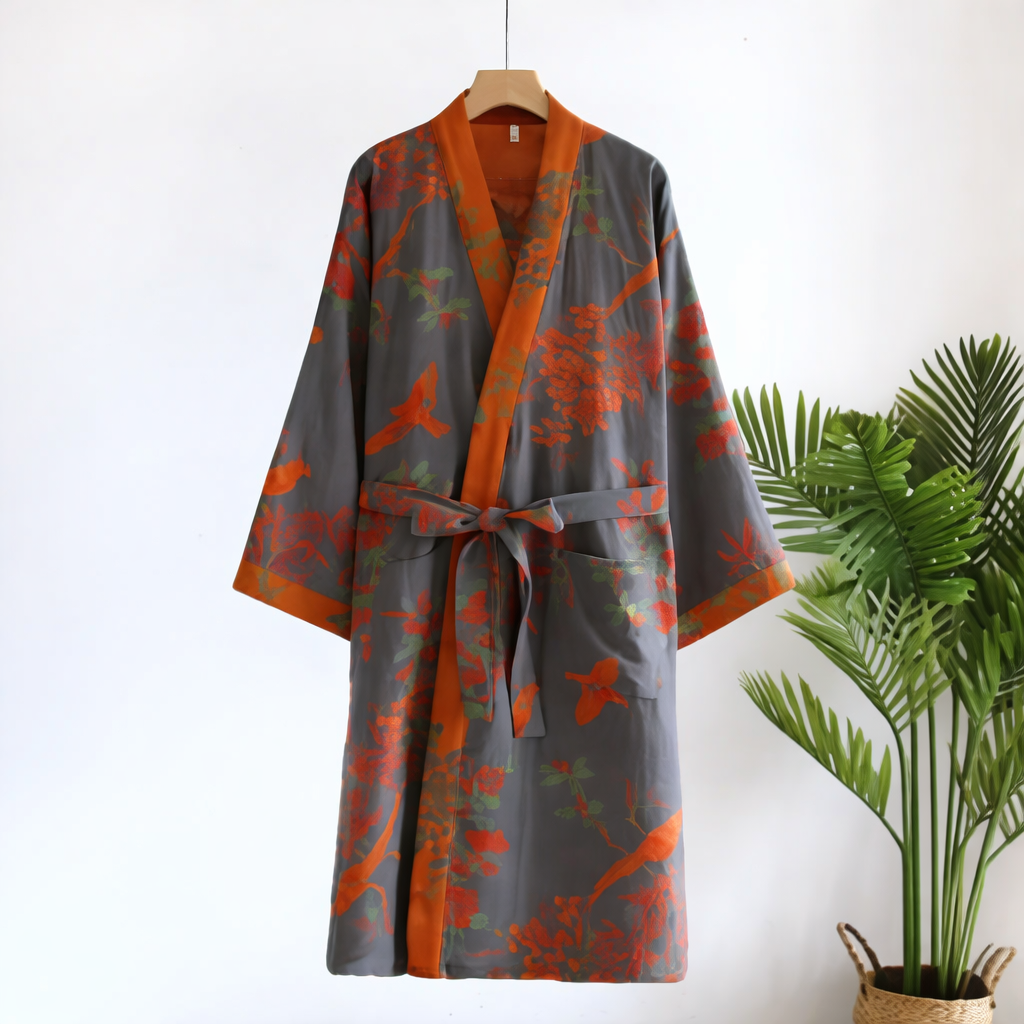 Bathrobe Kimono Style Long Length Home Wear