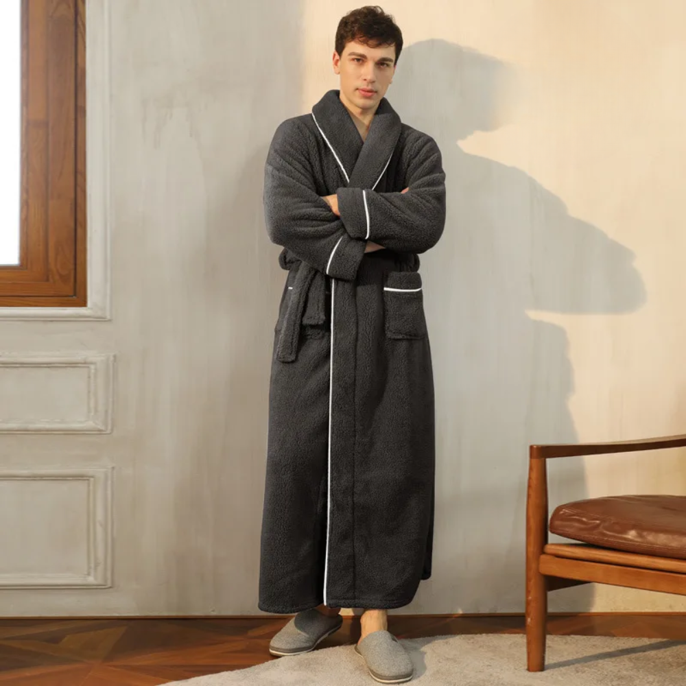 Bathrobe Long Length Winter Warm Lounge Wear