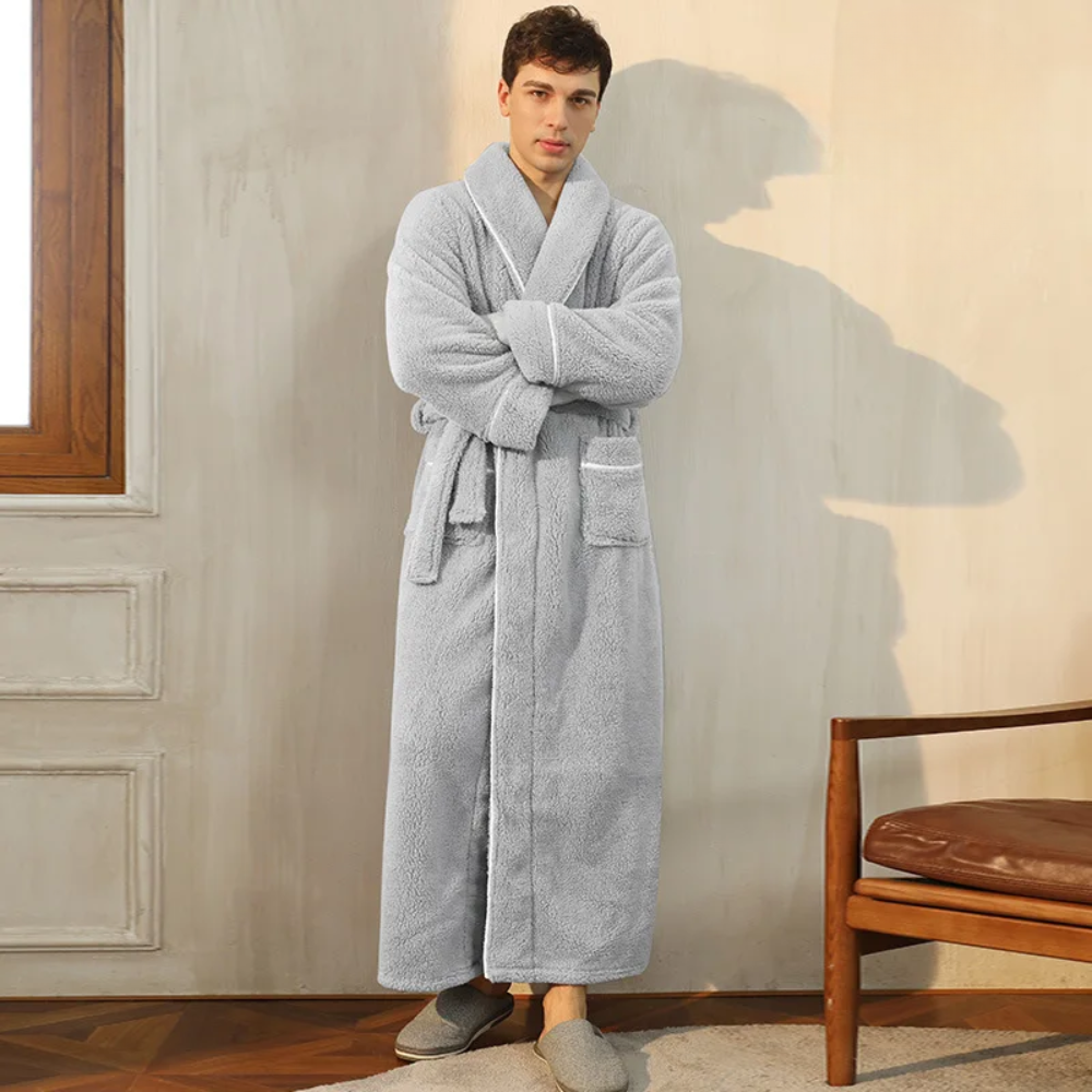 Bathrobe Long Length Winter Warm Lounge Wear