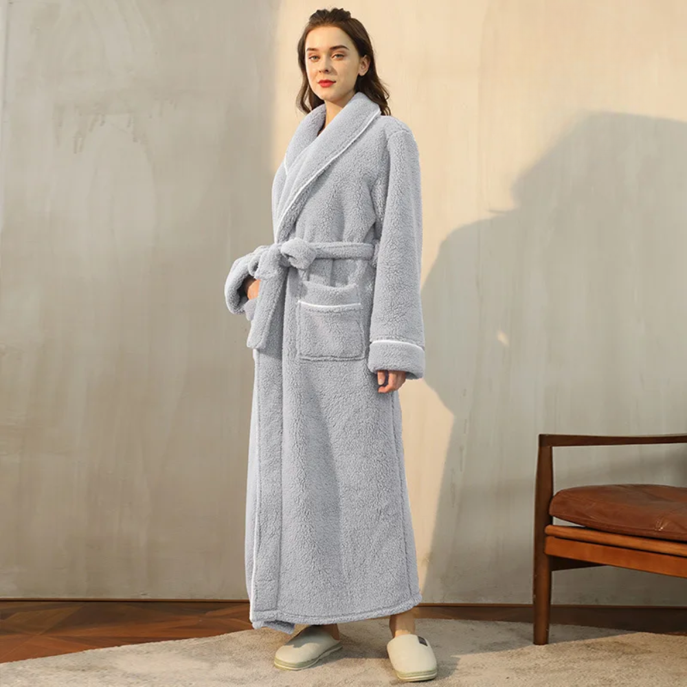 Bathrobe Long Length Winter Warm Lounge Wear
