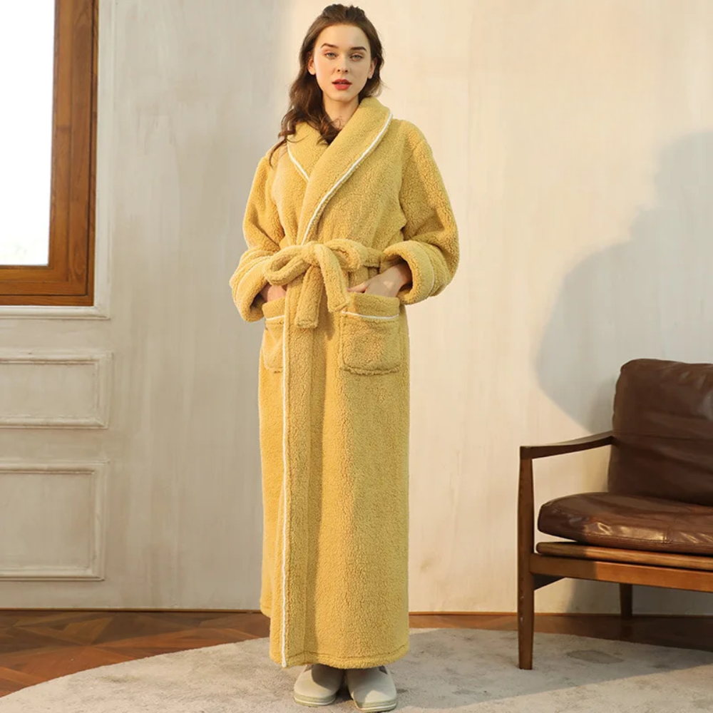 Bathrobe Long Length Winter Warm Lounge Wear