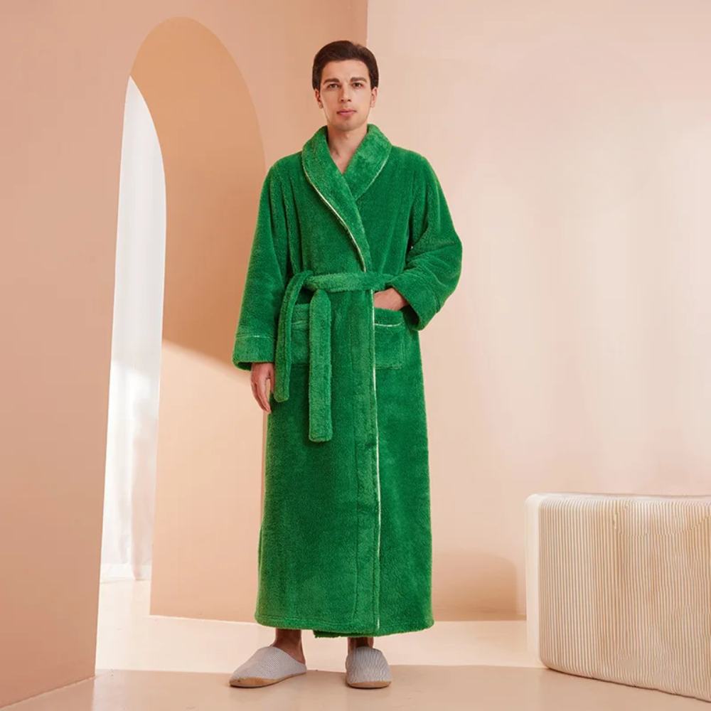 Bathrobe Long Length Winter Warm Lounge Wear