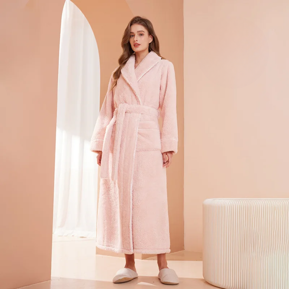 Bathrobe Long Length Winter Warm Lounge Wear