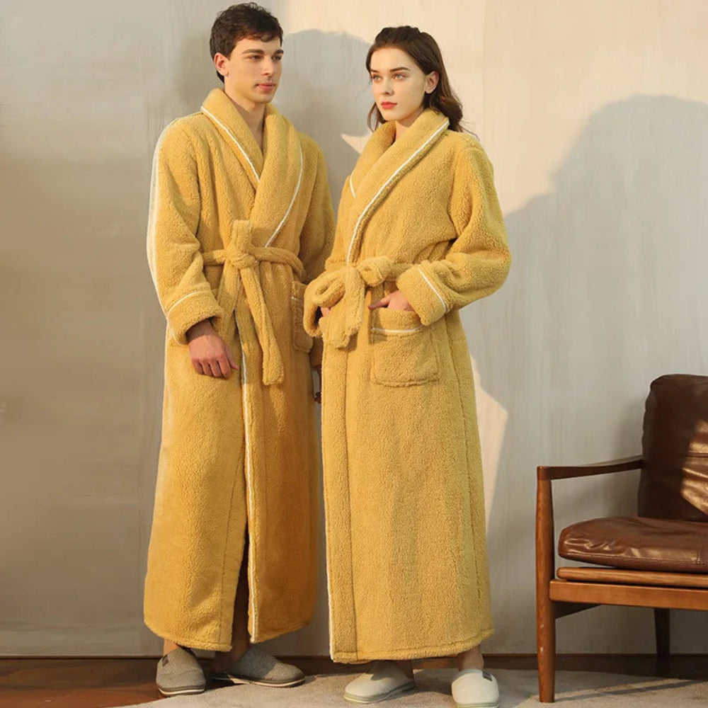 Bathrobe Long Length Winter Warm Lounge Wear