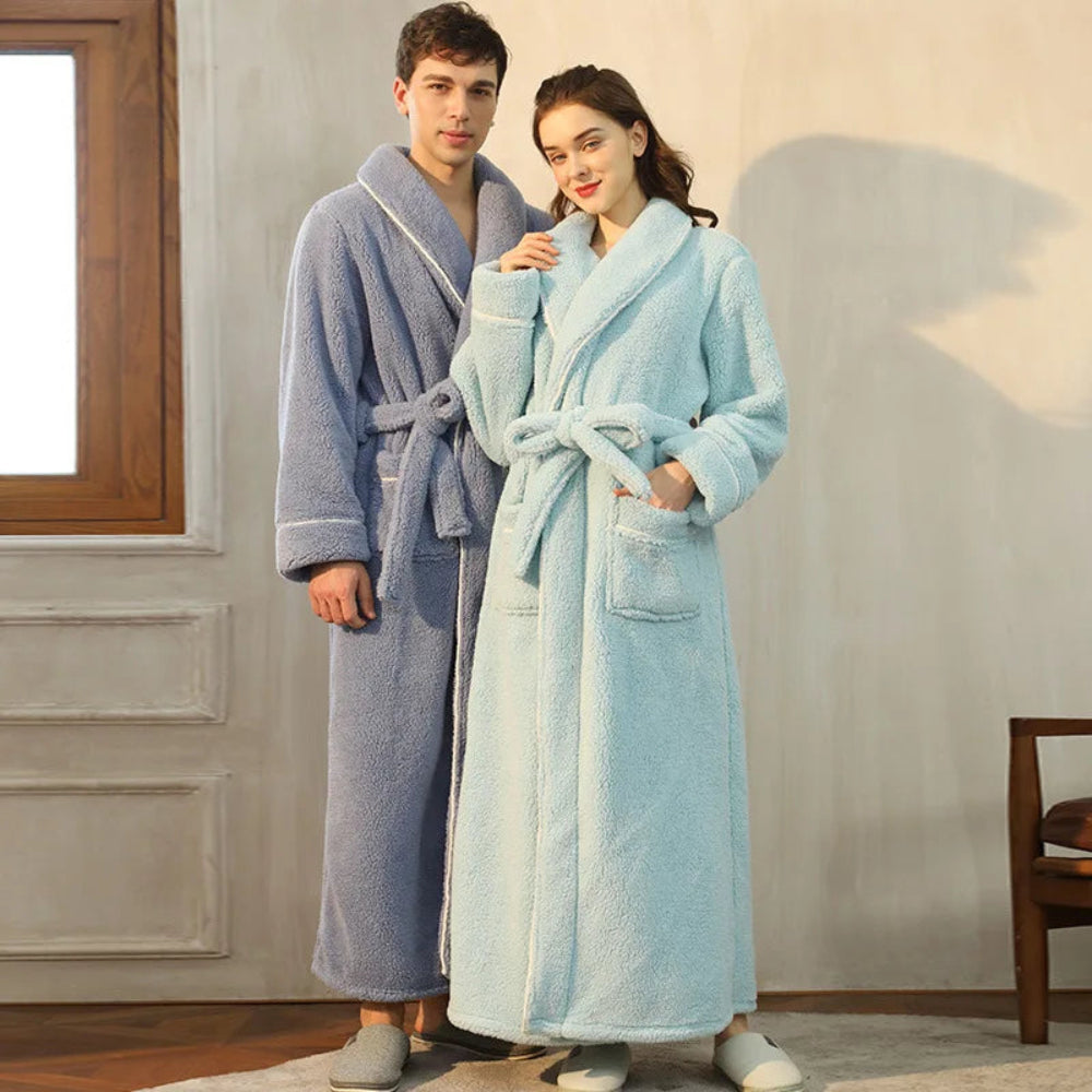 Bathrobe Long Length Winter Warm Lounge Wear
