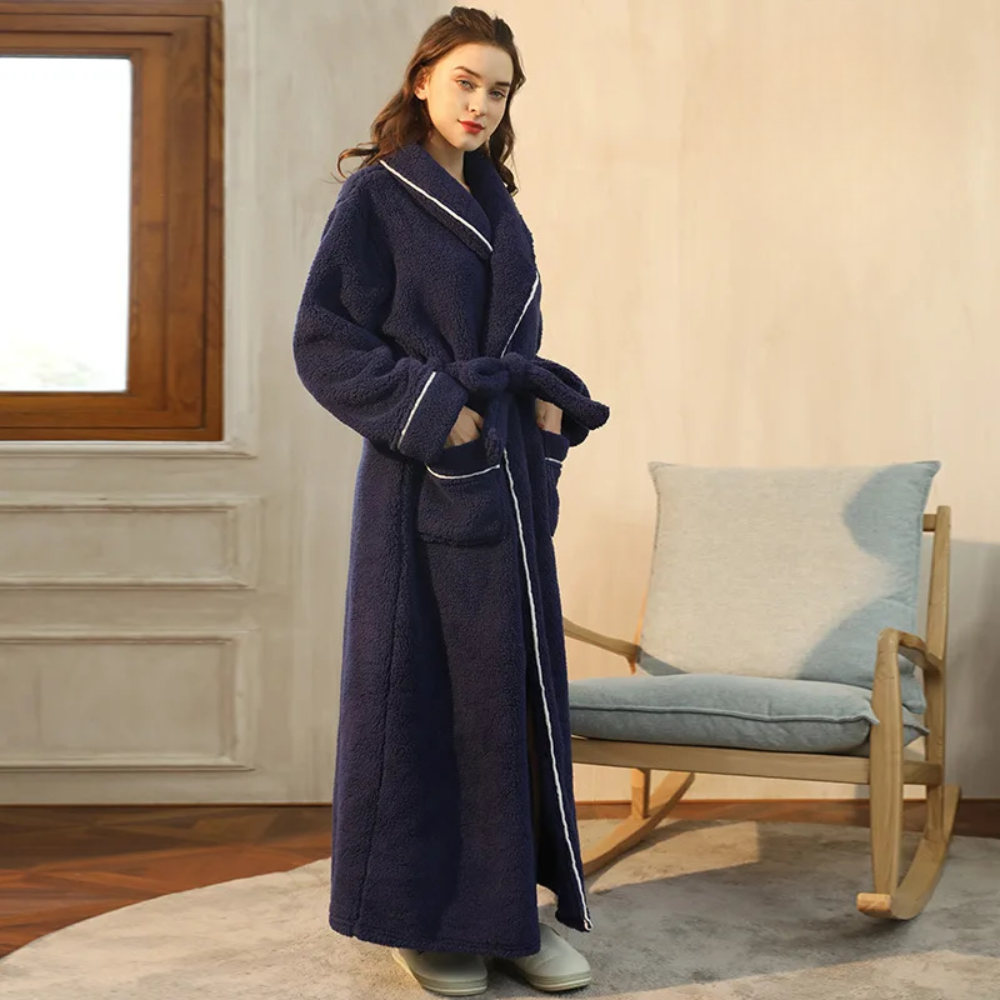 Bathrobe Long Length Winter Warm Lounge Wear