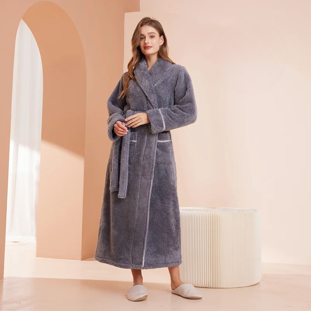 Bathrobe Long Length Winter Warm Lounge Wear