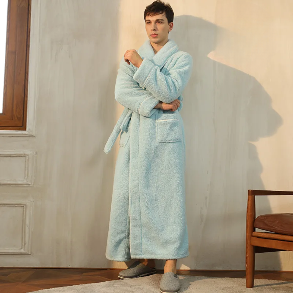 Bathrobe Long Length Winter Warm Lounge Wear