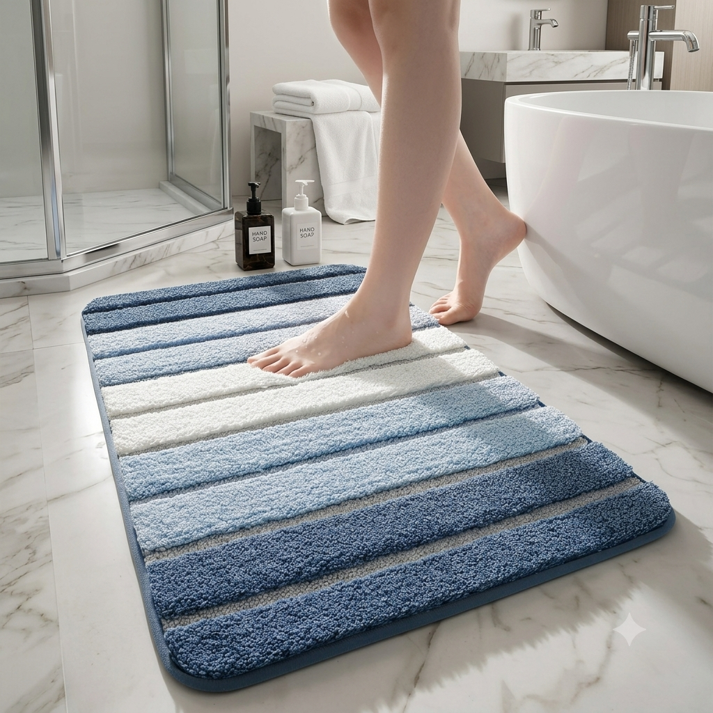 Bathroom Rug Quick Dry Non Slip Shower Floor Mat