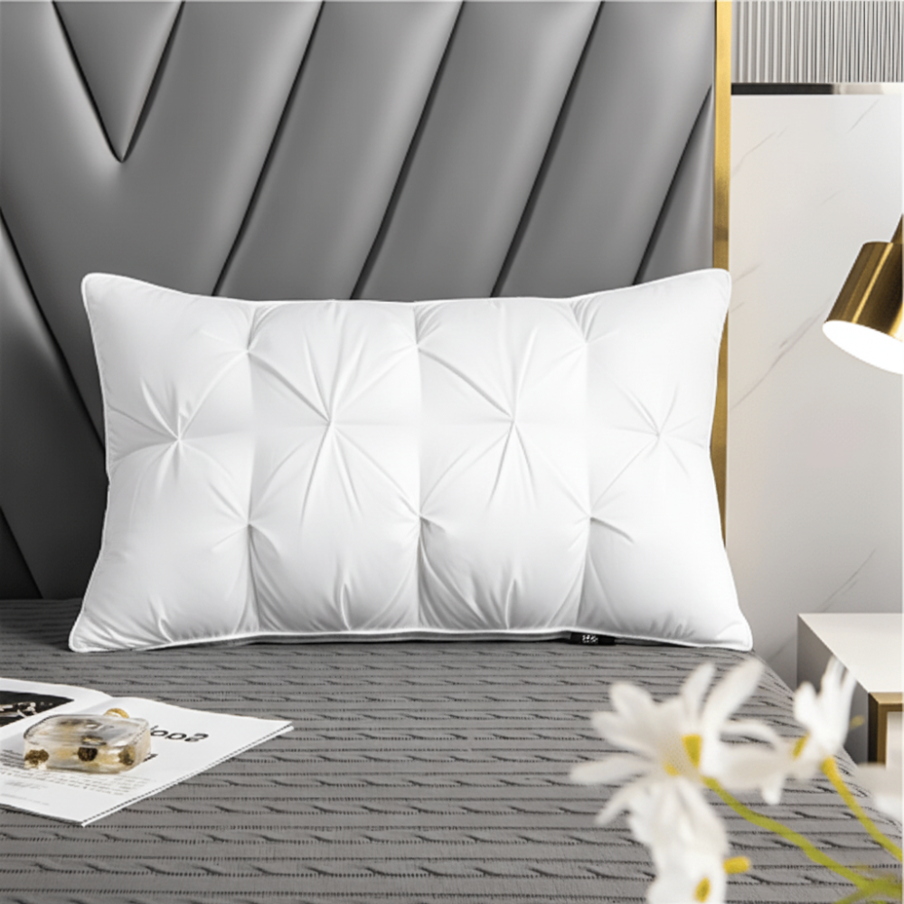Bed Pillow Hotel Style Goose Down Support Neck Sleep