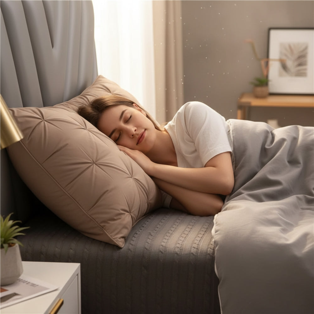 Bed Pillow Hotel Style Goose Down Support Neck Sleep