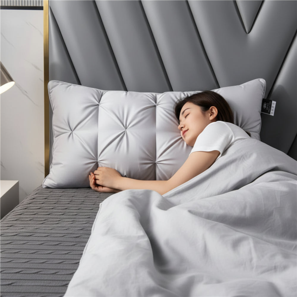 Bed Pillow Hotel Style Goose Down Support Neck Sleep