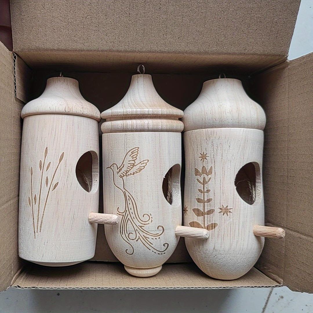 Wooden Hanging Hummingbird Nesting House Set