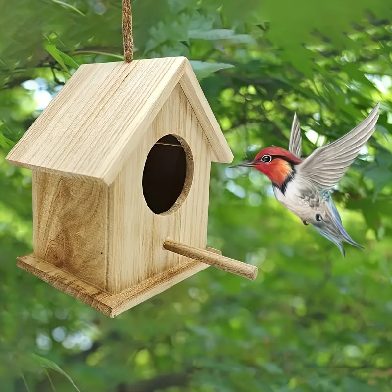 Bird House Wooden Hanging Nest Box Shelter