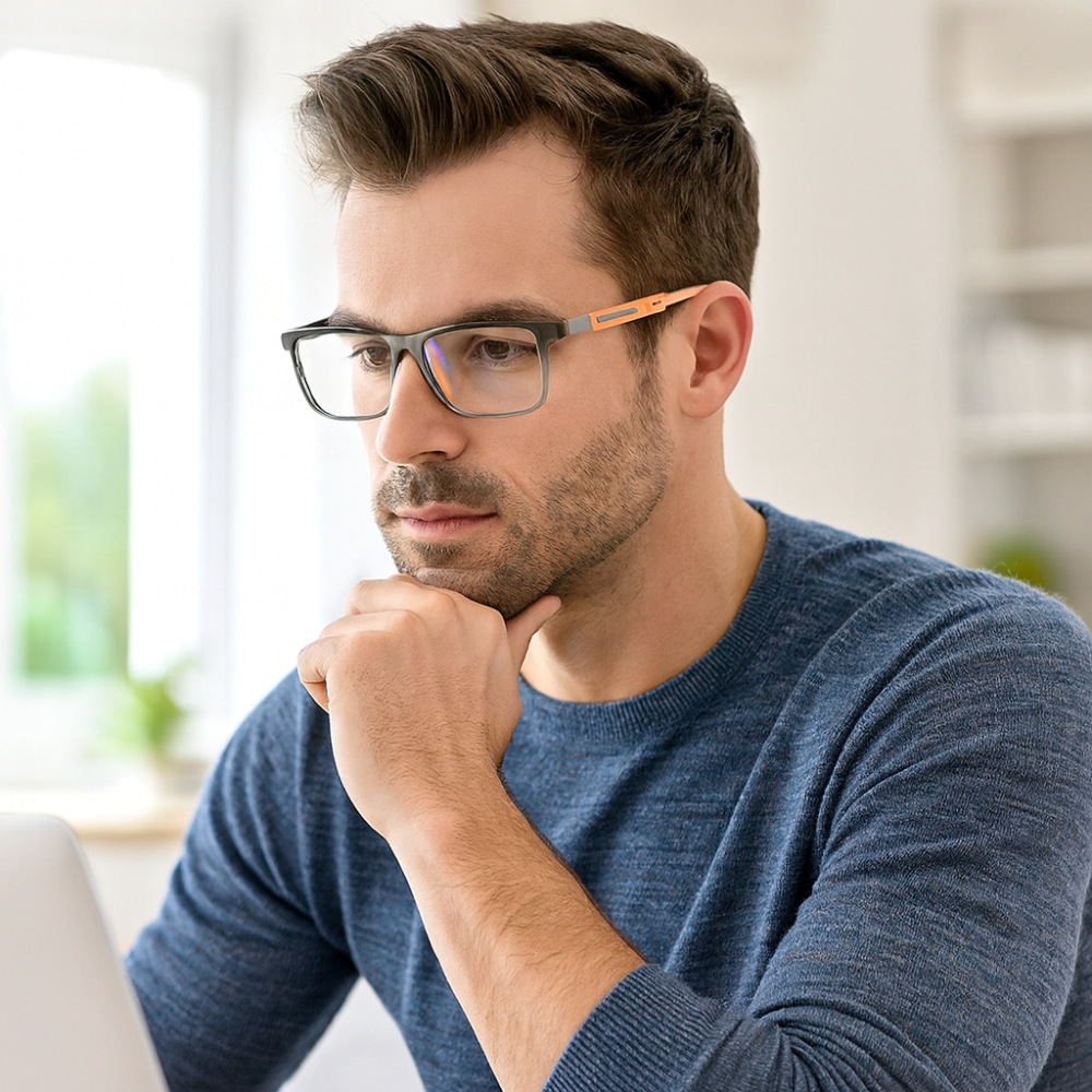 Blue Light Glasses Modern Frame Comfortable Daily Screen Use