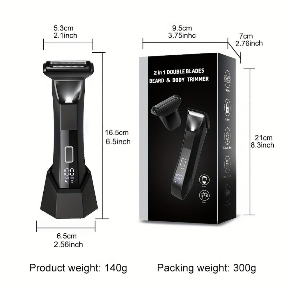 Body Hair Trimmer Rechargeable USB Electric Grooming Shaver