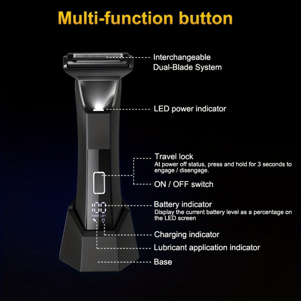 Body Hair Trimmer Rechargeable USB Electric Grooming Shaver