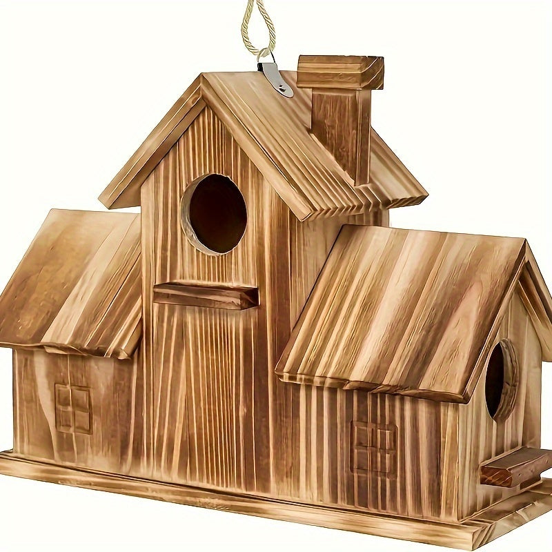 Bird House Wooden Multi Nesting Outdoor Feeder