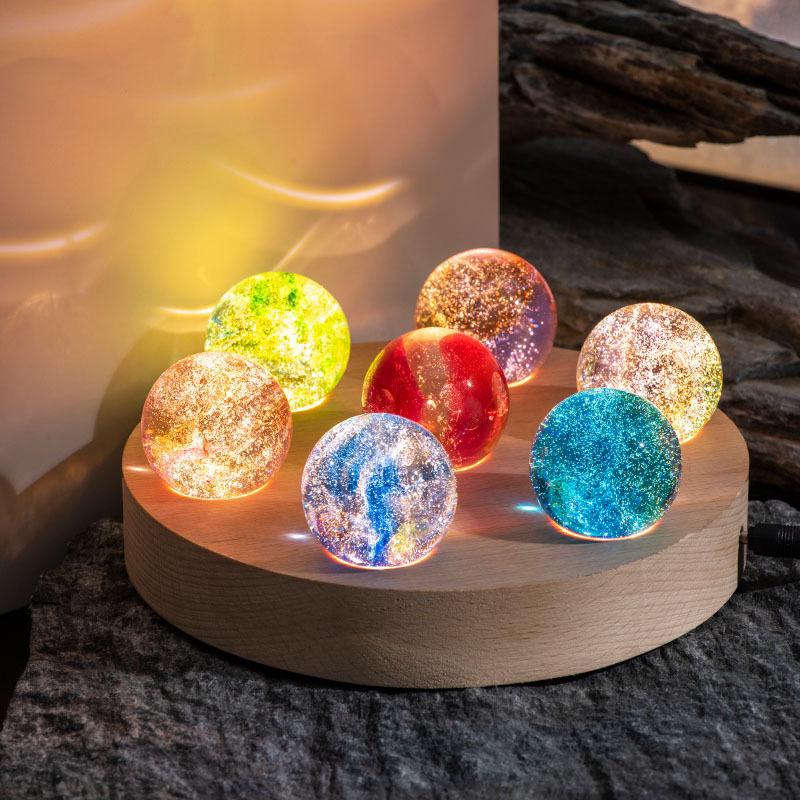 LED Crystal Globe Table Lamp Set
