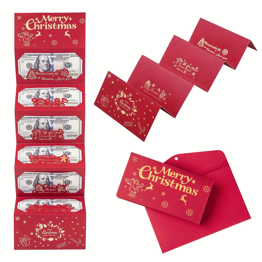 Cash Envelope Christmas Red Gift Pack Set Money Card Holder