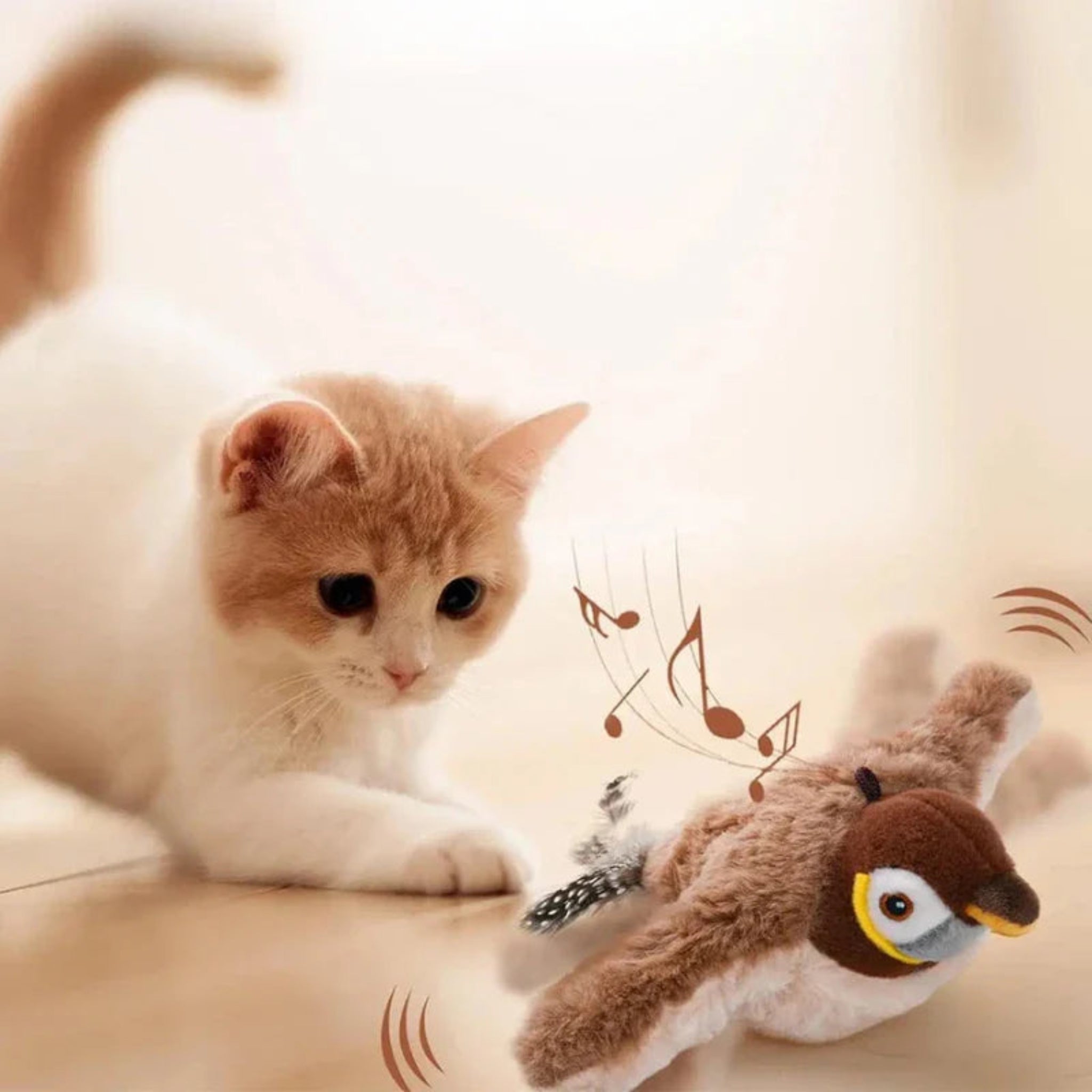 Cat Toy Interactive Bird Flapping Play Pet Fun 2
