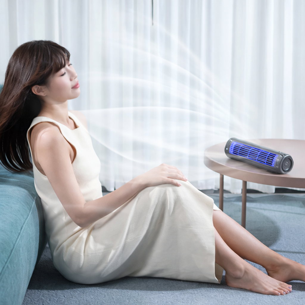 Desk Fan Portable Tower Cooling Fan Quiet Rechargeable