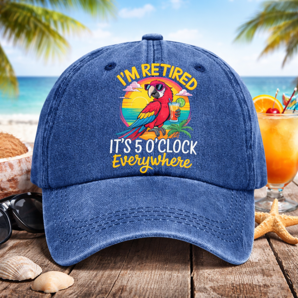 Baseball Cap Funny Retirement Adjustable Denim Hat