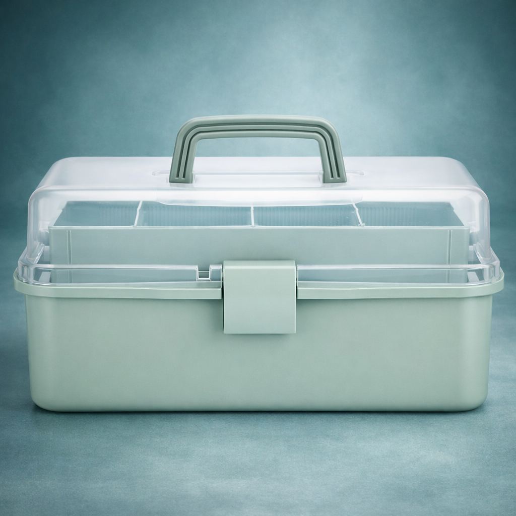 Storage Box Multi Layer Organizer Handle Removable Trays