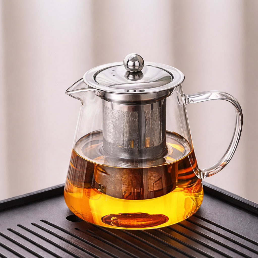 Glass Teapot Stainless Steel Infuser Tea Brewer