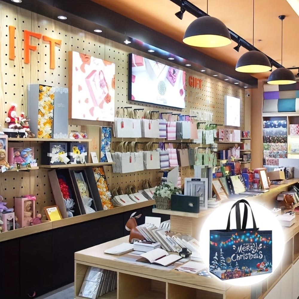 Christmas Bags Reusable Large Tote Set Holiday Presents