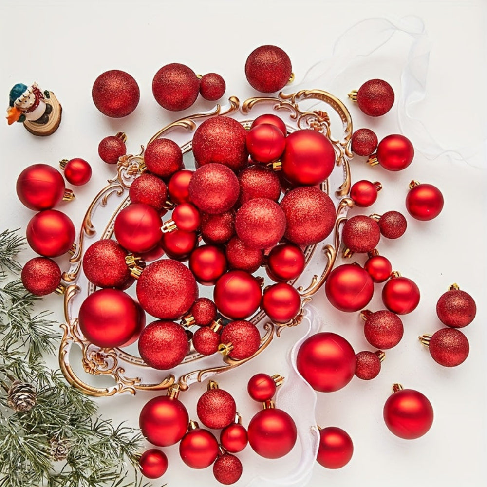 Christmas Baubles Ornaments Set Classic Hanging Holiday Tree Decor