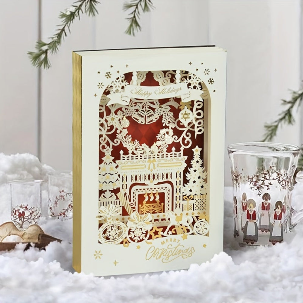 Christmas Cards 3D Pop Up Laser Cut Holiday Greeting