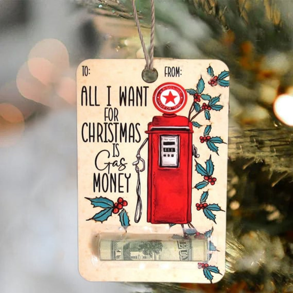 Christmas Cards Wooden Money Holder Ornament Decoration