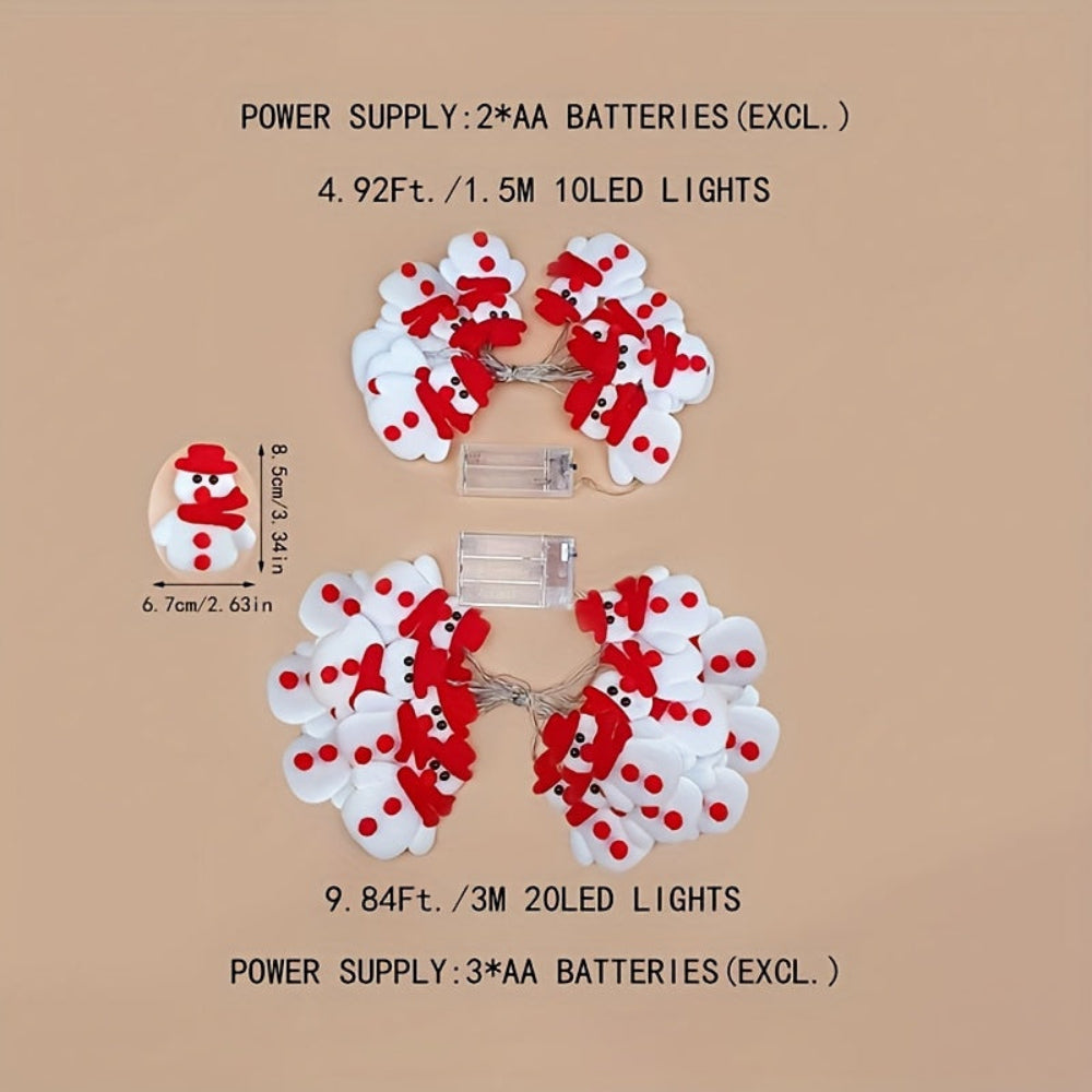 Vánoční dekorace vnitřní sváteční sněhulák LED řetězová světla