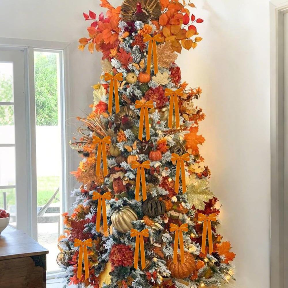 Vánoční dekorace do interiéru sametové bordó stuhy mašle ozdoby