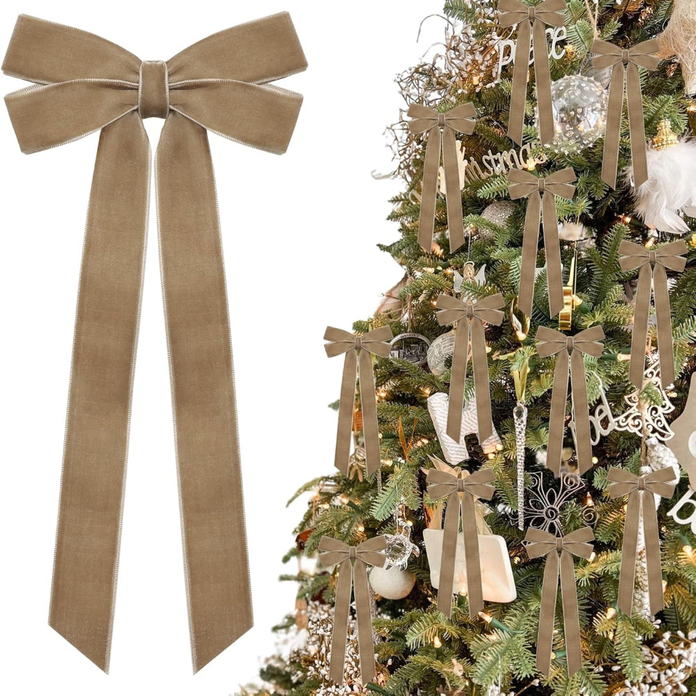 Vánoční dekorace do interiéru sametové bordó stuhy mašle ozdoby