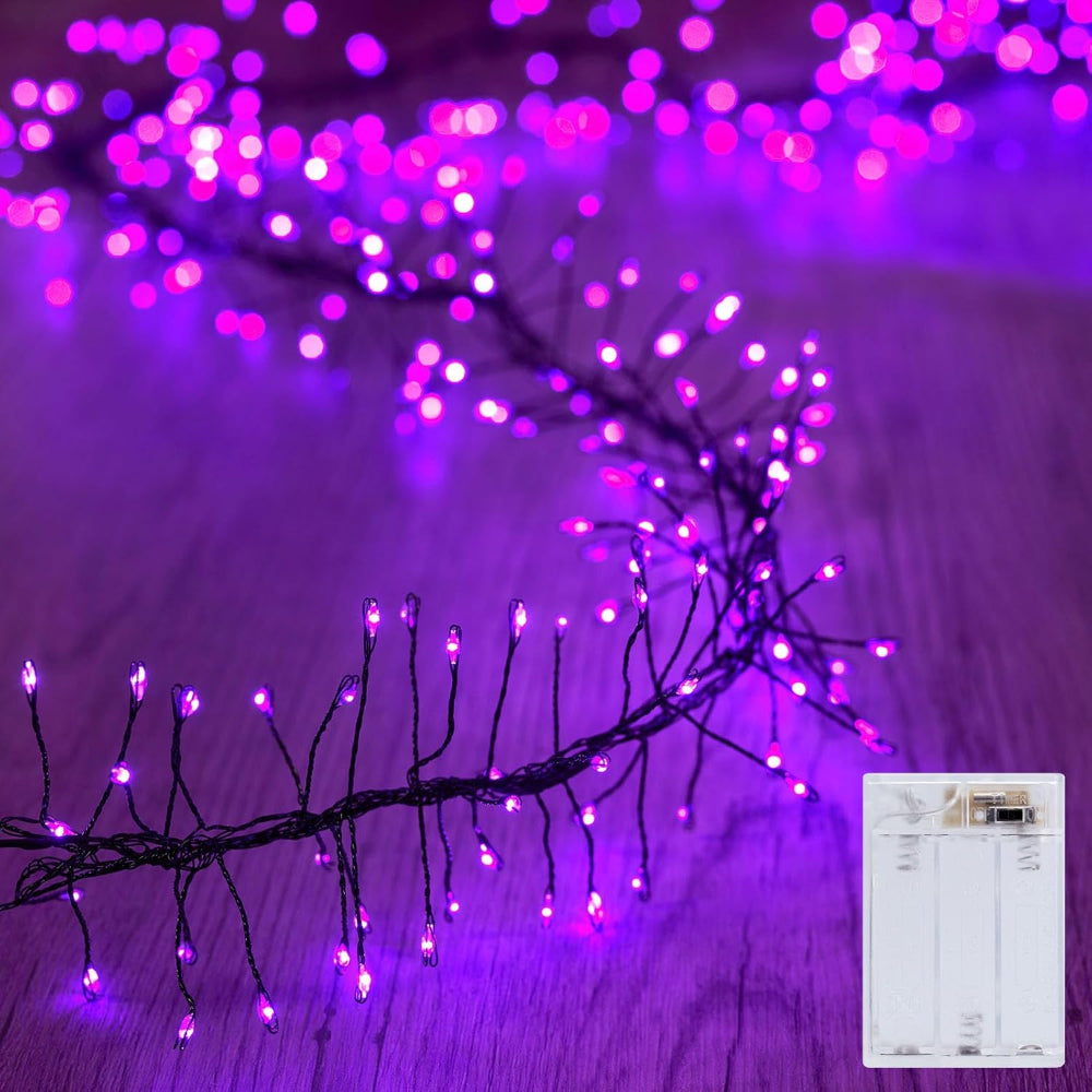 Luces de Navidad LED impermeables con alambre plateado, luces de hada tipo petardo