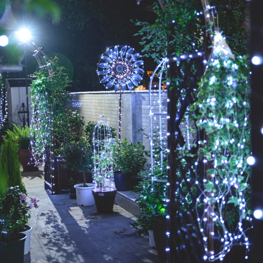 Guirnalda de luces navideñas con luces, a pilas, impermeable para interior y exterior