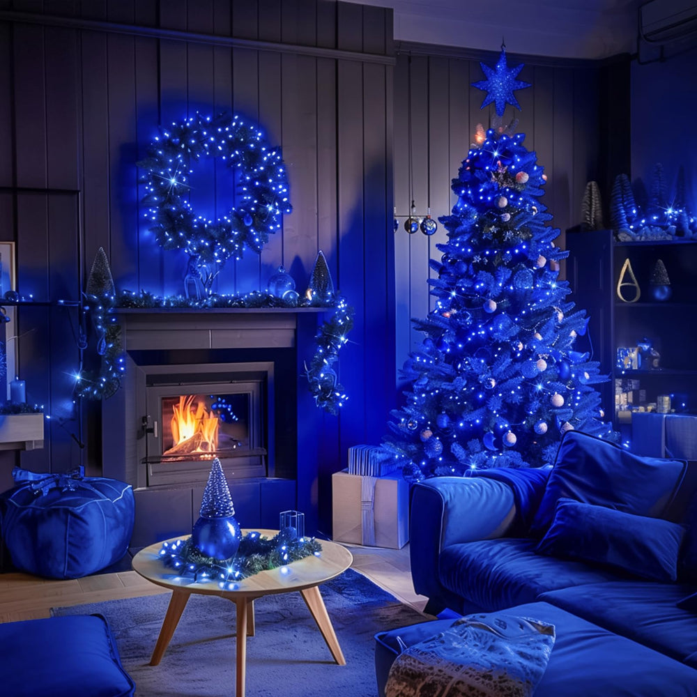 Guirnalda de luces navideñas con luces, a pilas, impermeable para interior y exterior