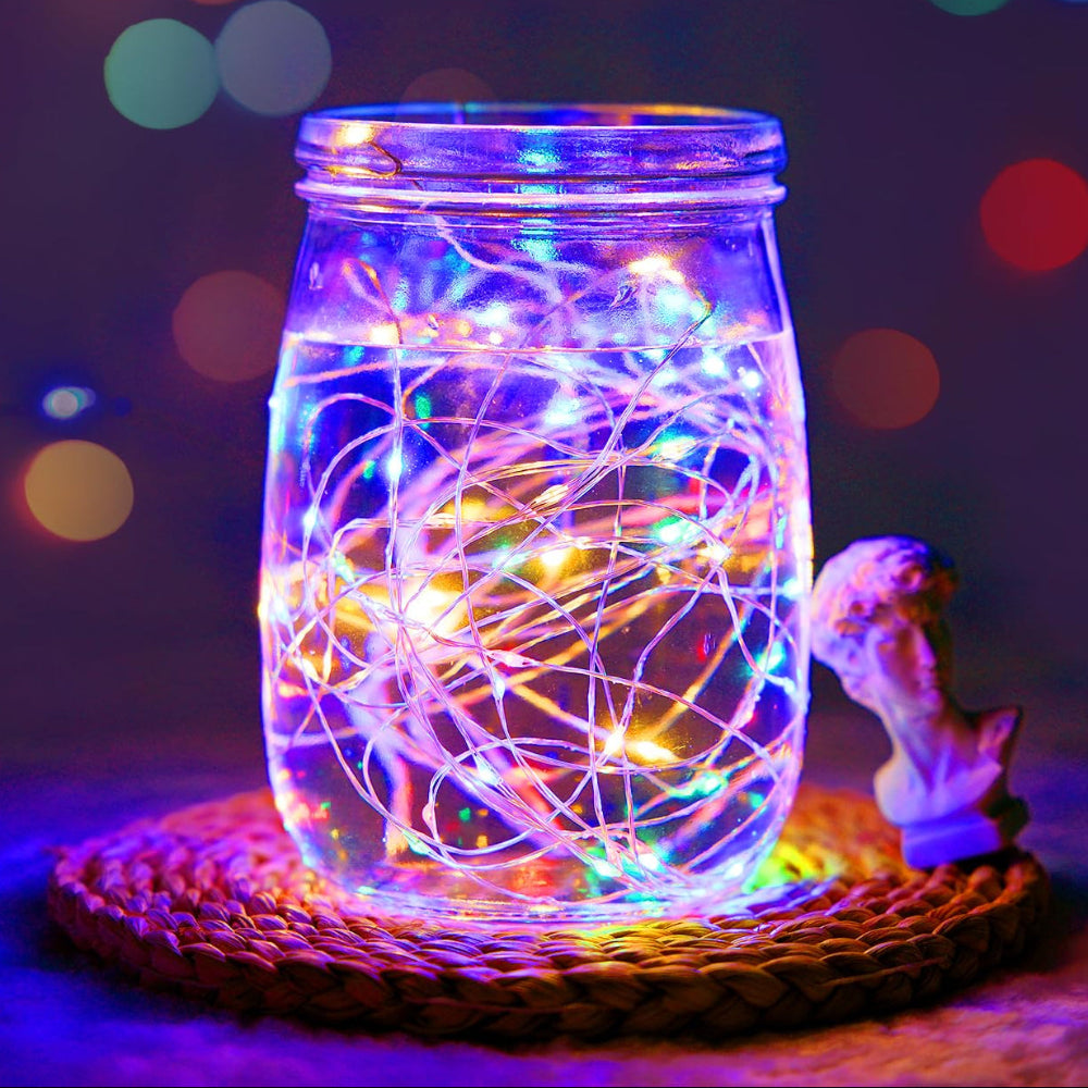 Guirnalda de luces navideñas con luces, a pilas, impermeable para interior y exterior