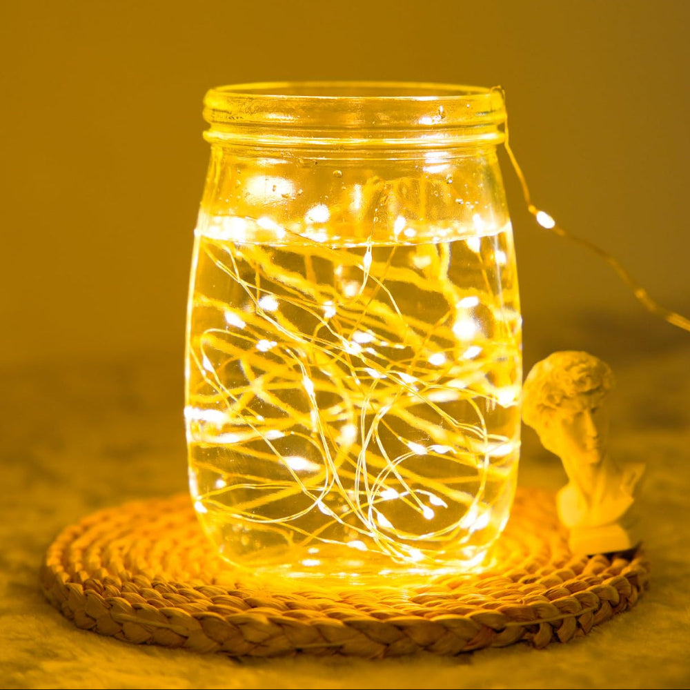 Guirnalda de luces navideñas con luces, a pilas, impermeable para interior y exterior