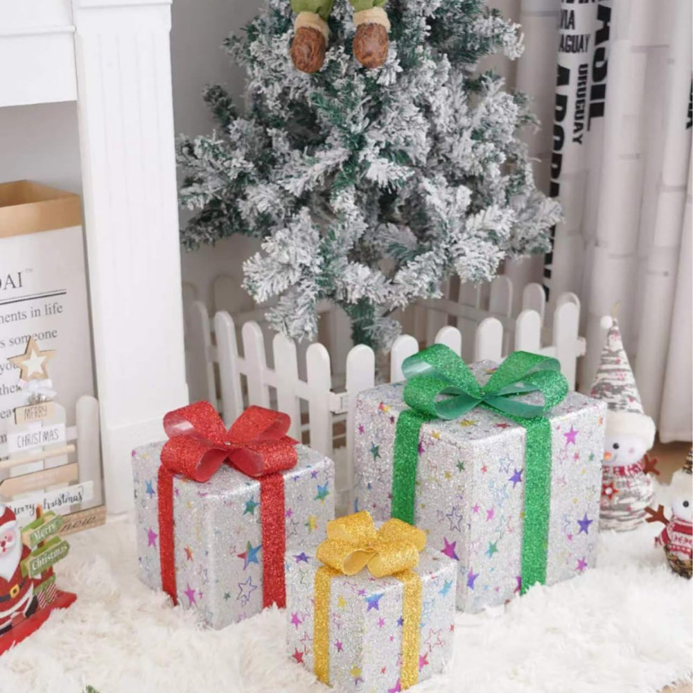 Christmas Lights Lighted Gift Box Outdoor Holiday Yard Porch Display