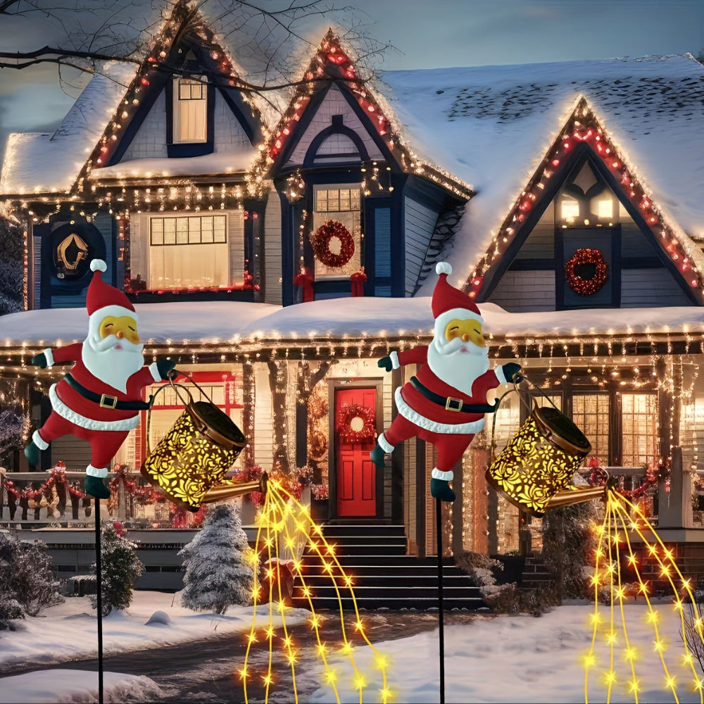 Vánoční světla solární Santa venkovní konev zahradní dekorace