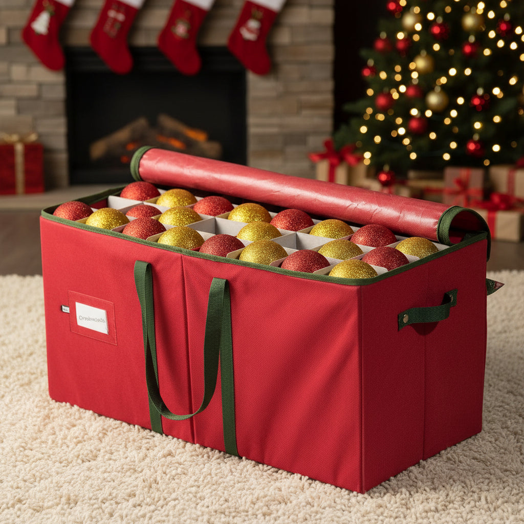 Christmas Ornament Storage Box Large Divider Organizer