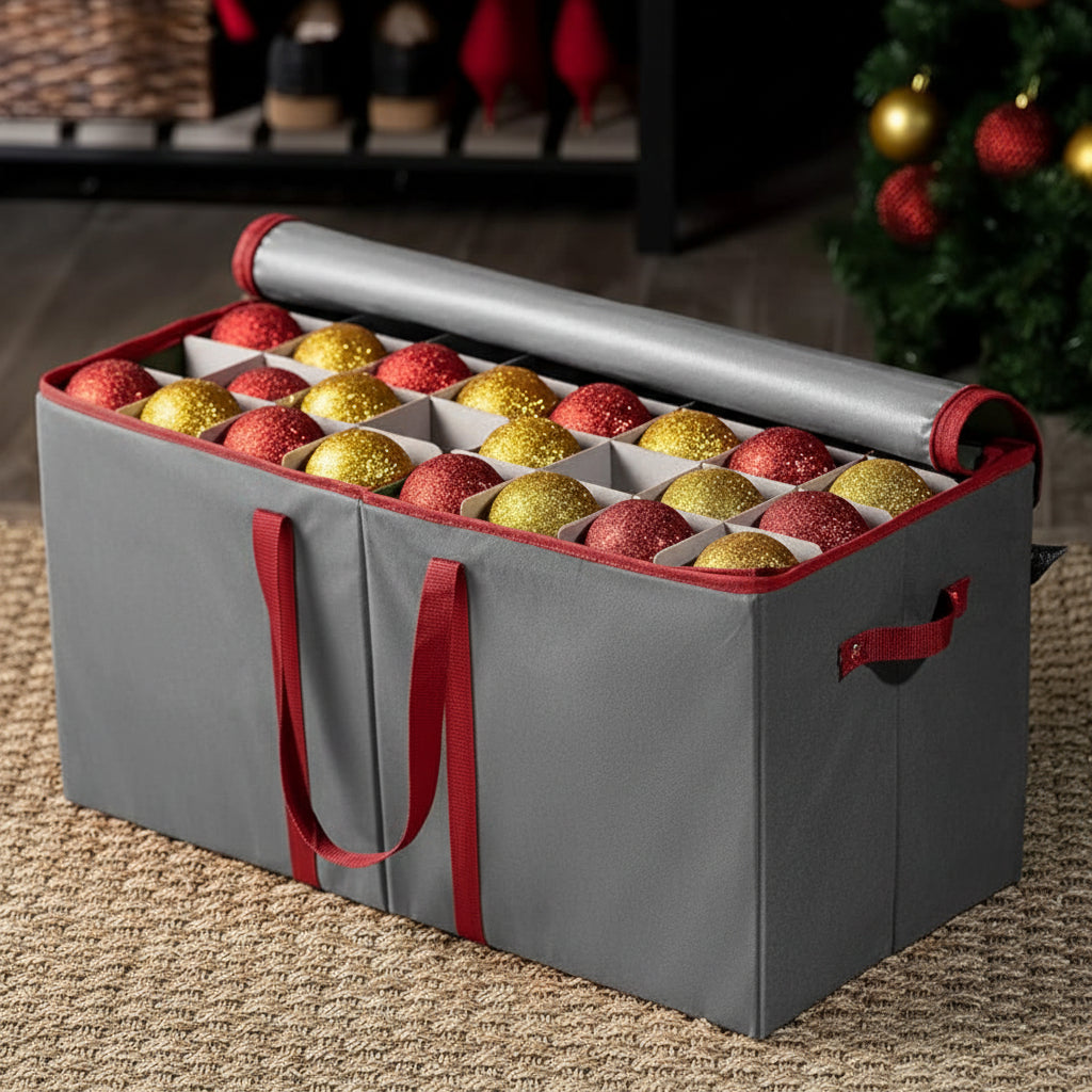 Christmas Ornament Storage Box Large Divider Organizer