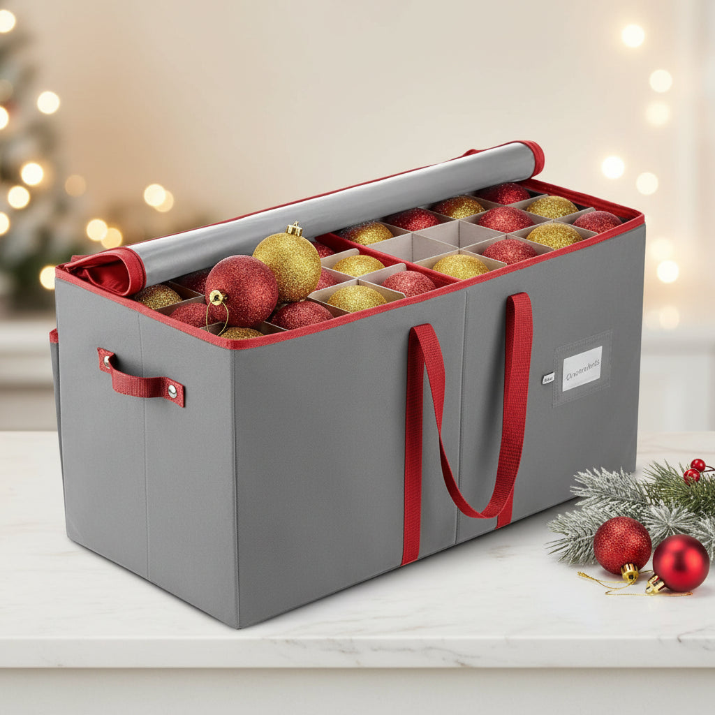 Christmas Ornament Storage Box Large Divider Organizer