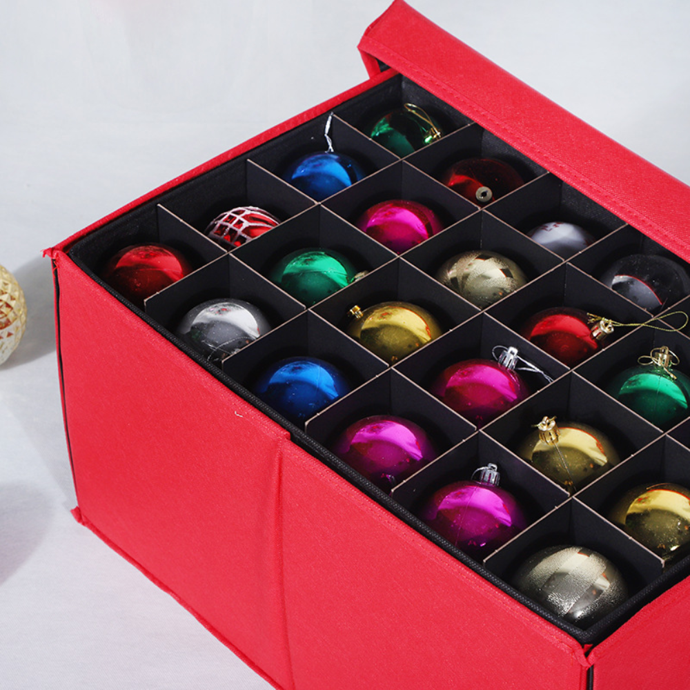 Christmas Ornament Storage Box Stackable Tray Organizer